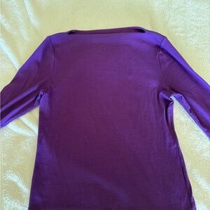 LOFT Rich Purple Long Sleeve Top